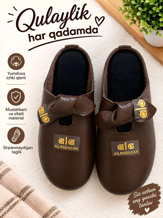 Ayollar myulisi, sabo, yopiq uchli tapochka, orqasi ochiq qulay oyoq kiyim, 36-41