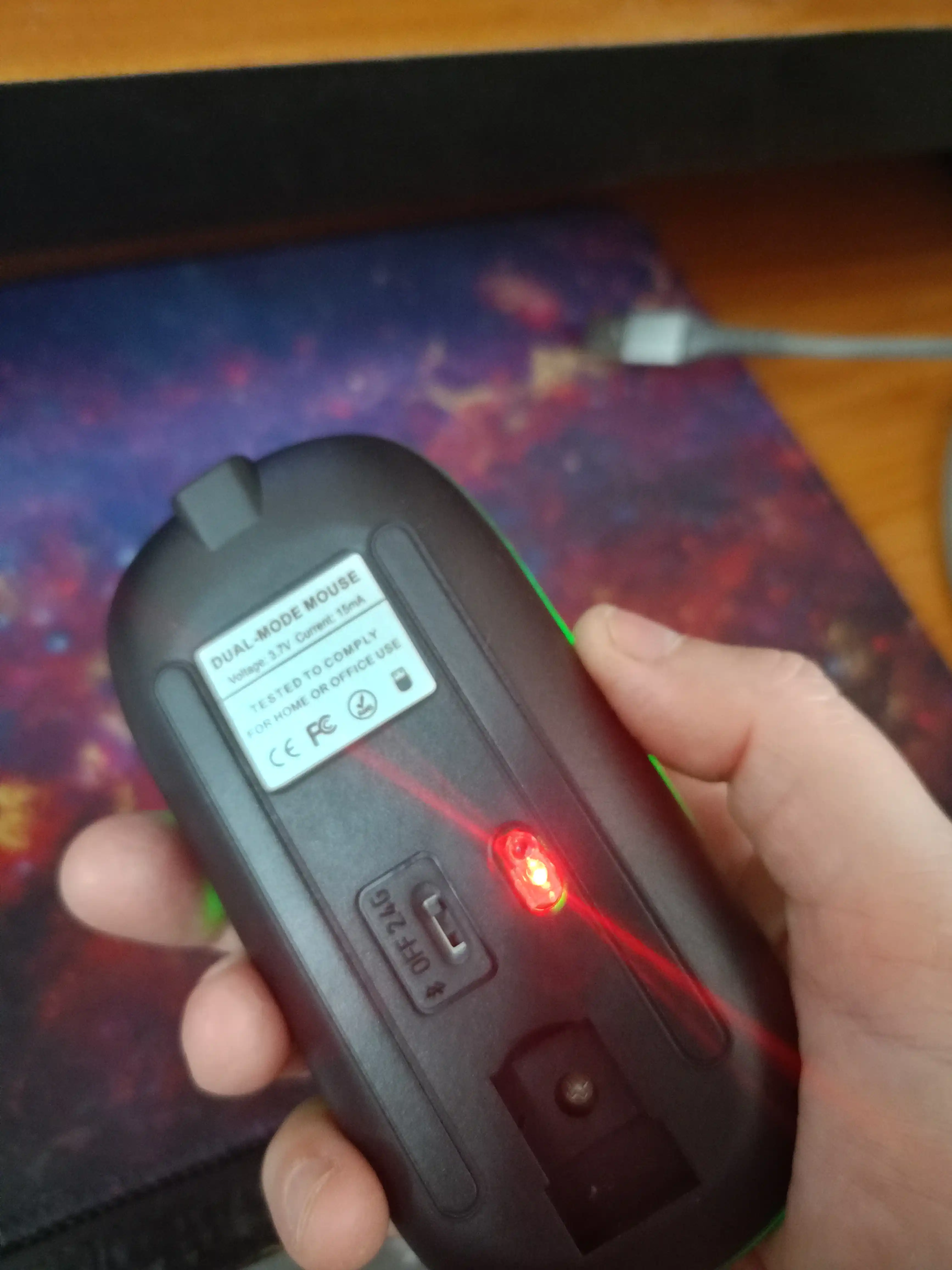 Simsiz sichqoncha Bluetooth 5.0/2.4G, RGB, 1600 DPI, Type-C quvvatlanadigan