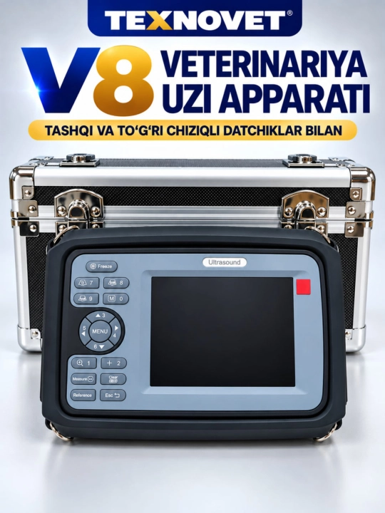 V8 veterinariya UZI apparati, tashqi va to'g'ri chiziqli datchiklar bilan
