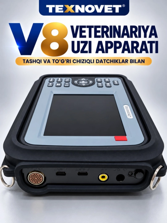 V8 veterinariya UZI apparati, tashqi va to'g'ri chiziqli datchiklar bilan