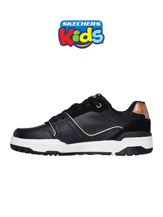 Кроссовки для девочек Skechers SKX-228 - Cool Class на шнуровке, кожаные, в стиле кед