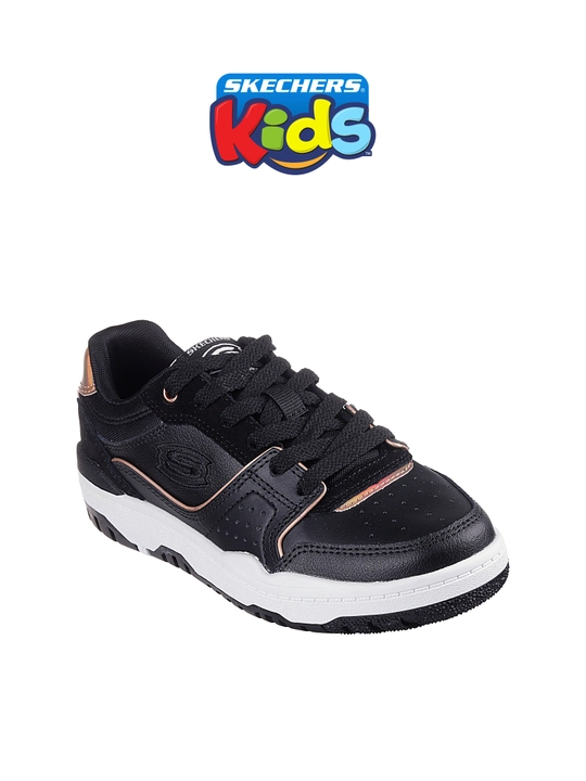 Кроссовки для девочек Skechers SKX-228 - Cool Class на шнуровке, кожаные, в стиле кед