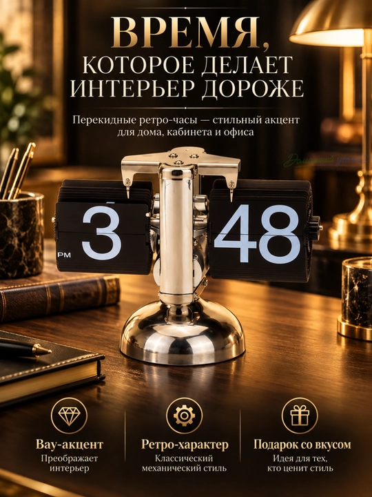 Перекидные часы Flip Clock, настольные, электронные, металл, белые