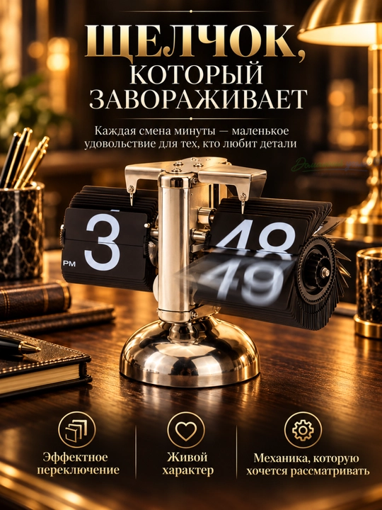 Перекидные часы Flip Clock, настольные, электронные, металл, белые