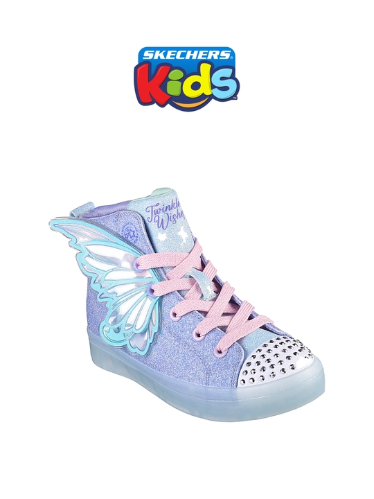 Кроссовки для девочек Skechers Twi-Lites 2.0 - Twinkle Wishes на шнуровке, светящиеся