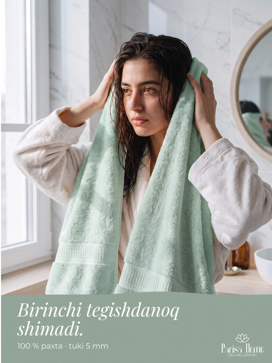 Banyo sochiq, hammom sochiqlari to'plami: badan uchun 70x135, yuz uchun 50x85, 100% paxta