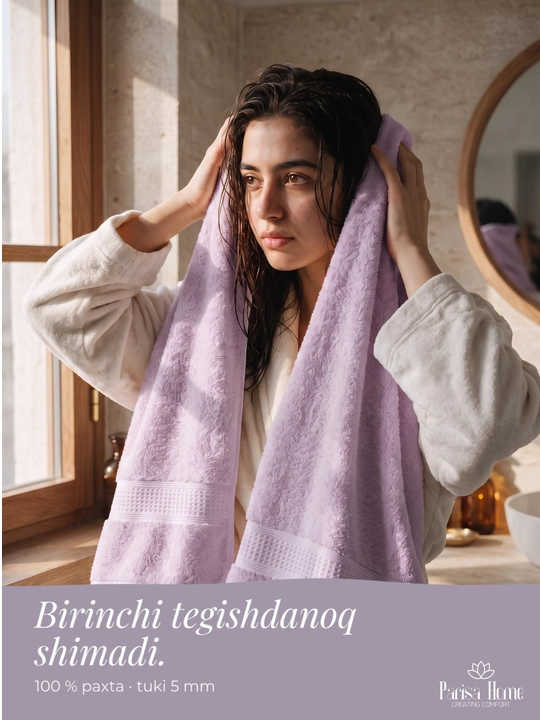 Banyo sochiq, hammom sochiqlari to'plami: badan uchun 70x135, yuz uchun 50x85, 100% paxta