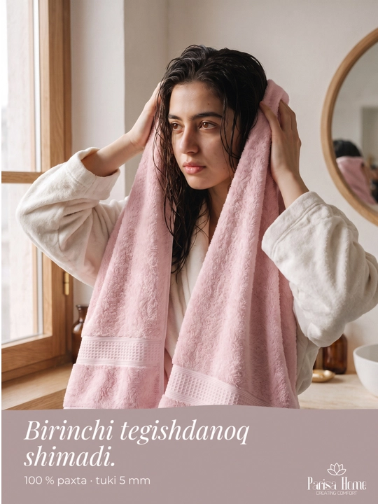 Banyo sochiq, hammom sochiqlari to'plami: badan uchun 70x135, yuz uchun 50x85, 100% paxta