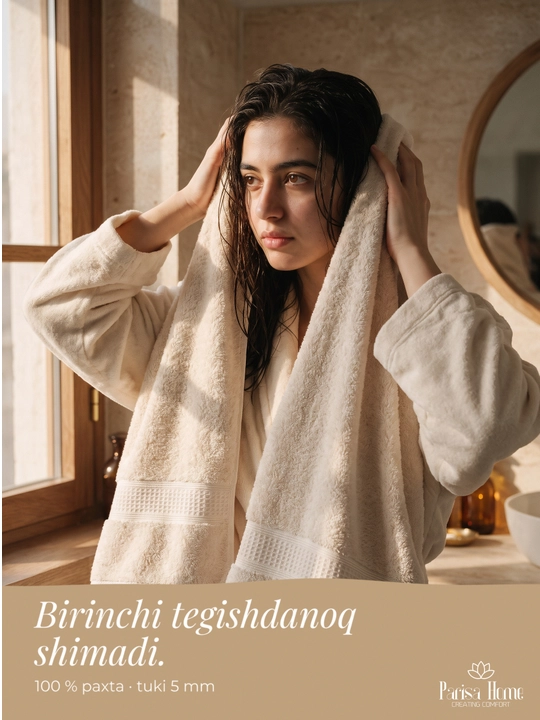 Banyo sochiq, hammom sochiqlari to'plami: badan uchun 70x135, yuz uchun 50x85, 100% paxta