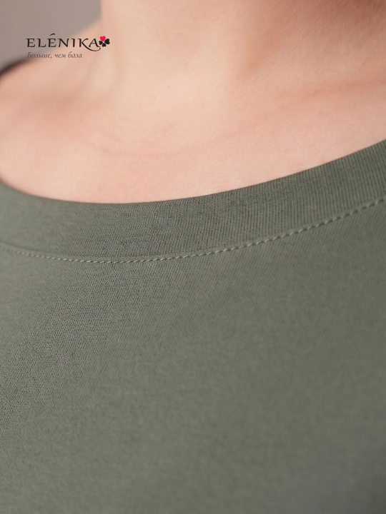 Ayollar uchun oversize longsliv paxtadan, dumaloq yoqa bilan, kofta ELENIKA D49.008