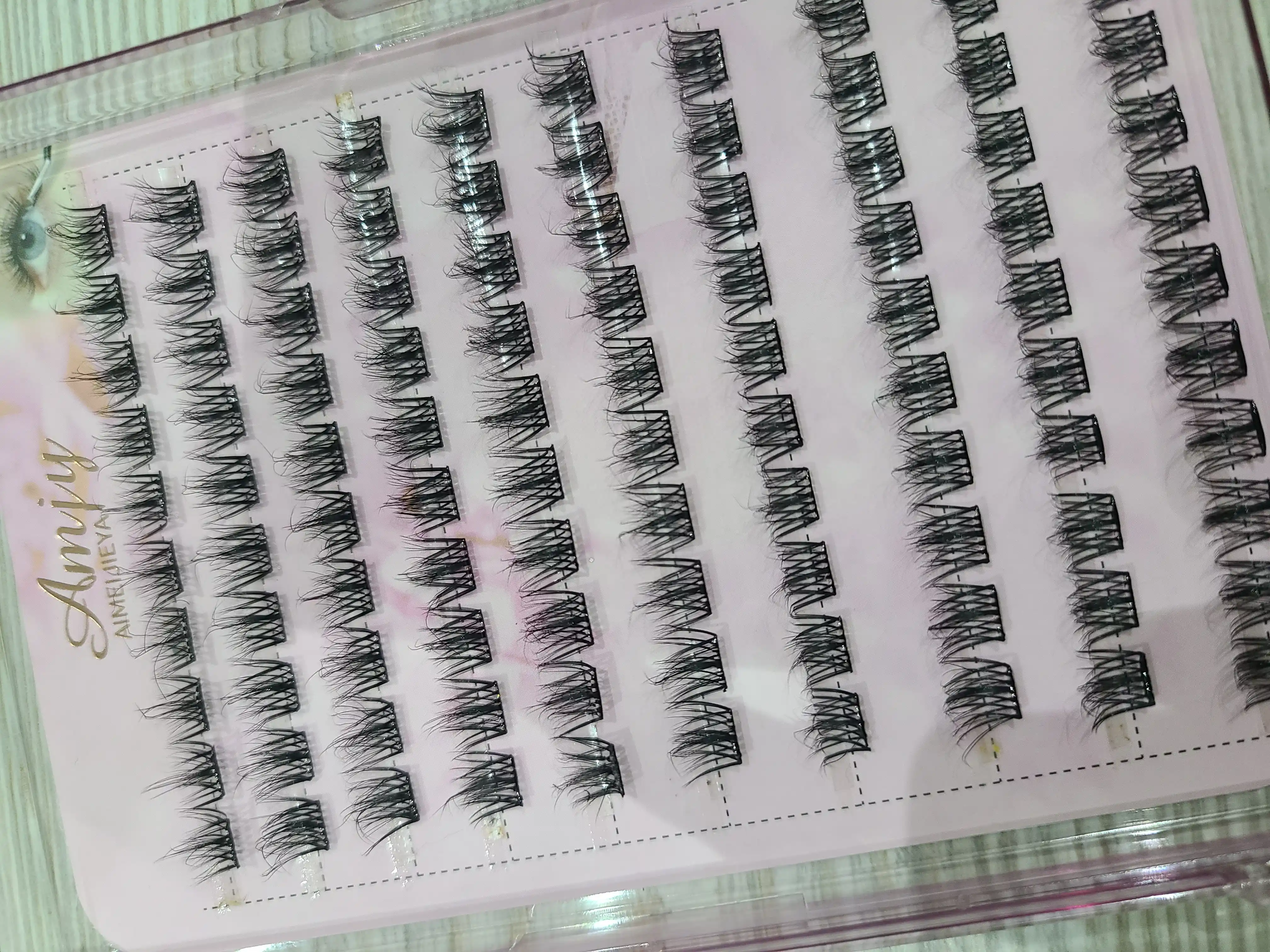 Amjy Professional — Kiprik ulash uchun dasta kipriklar (3D Effect, FS08)