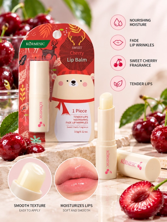 Бальзам для губ «Вишня, ваниль и роза», 3,5 г, три вкуса