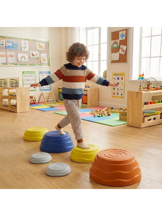 Балансировочные камни для детей, 5 шт, сенсорные кочки для активных игр