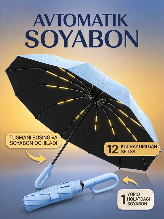 Ayollar va erkaklar uchun avtomatik soyabon - 