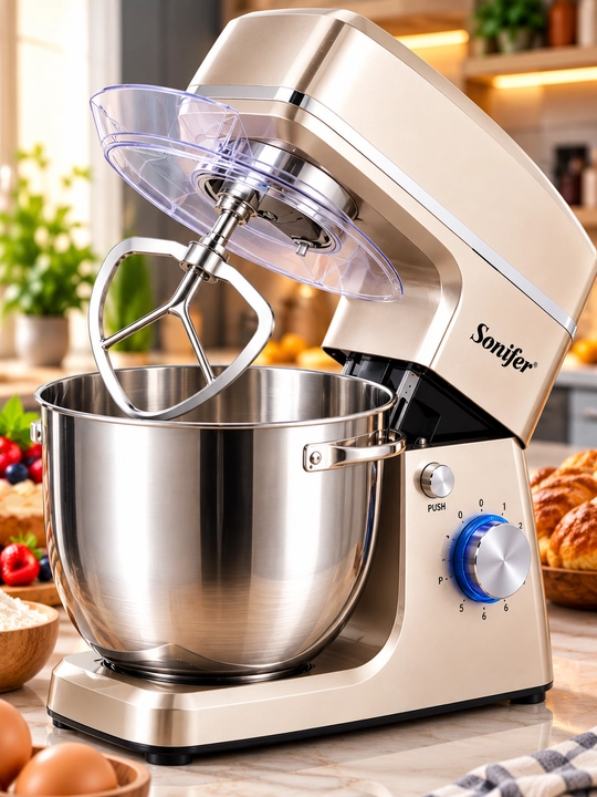 Планетарный миксер Sonifer SF-8066, 1500 Вт, 8 л, 3 насадки