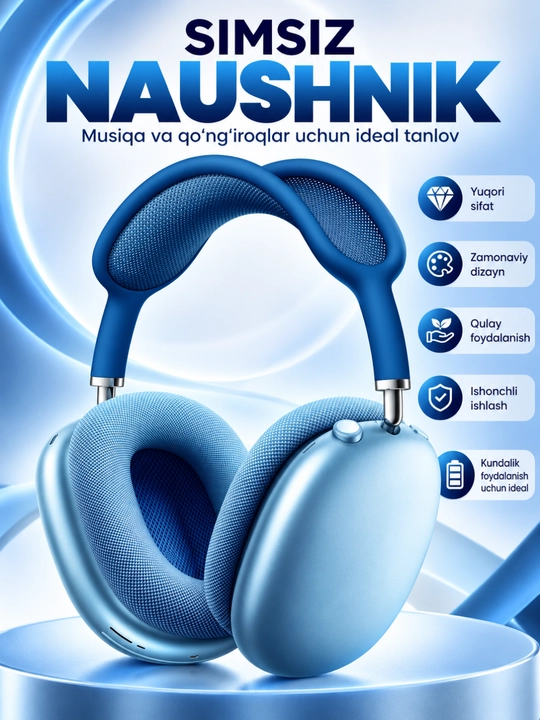Shovqinni kamaytirish va mikrofonli premium simsiz Bluetooth Hi-Fi Stereo quloqchinlari - 
