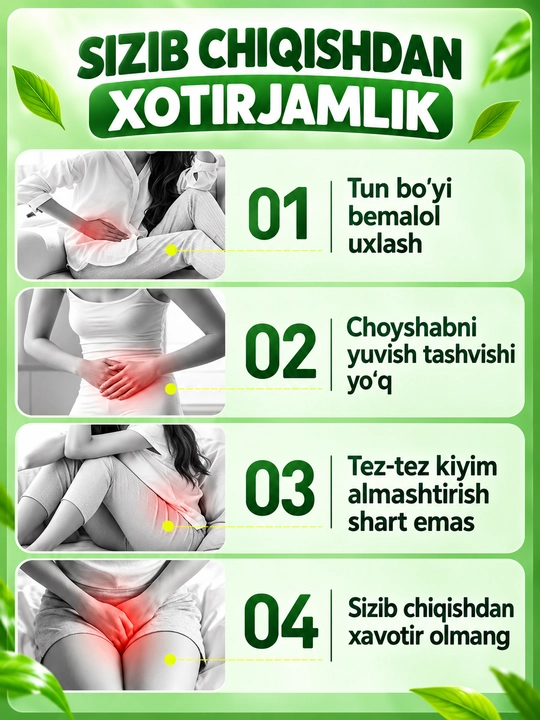 Tug‘ruqdan keyingi va hayz ko‘rish uchun Doctor Kan 99,9% antibakterial himoyali ichki kiyimlari, 3 dona