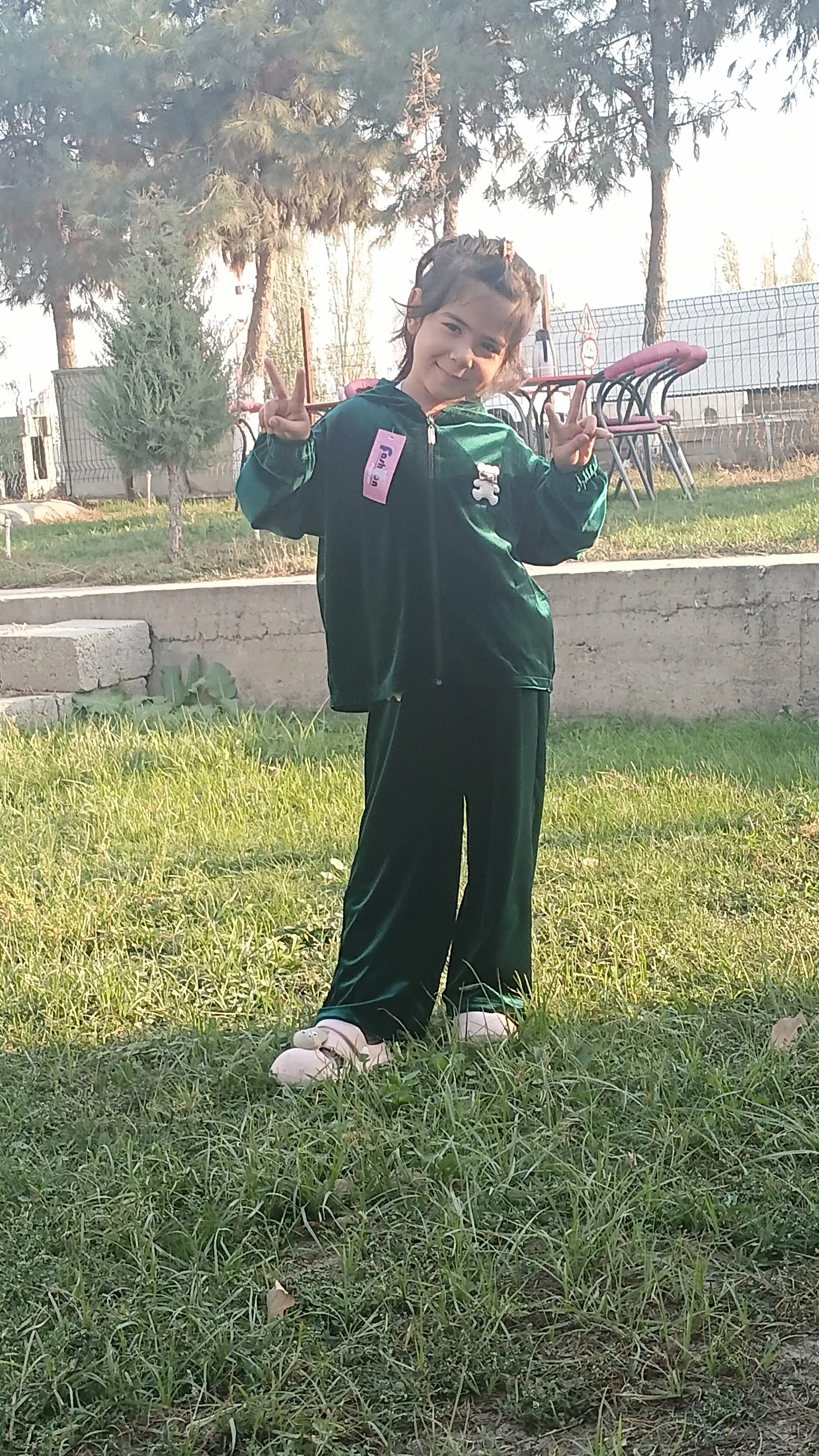 Qizlar uchun bolalar sport kostyumi, 2 qismli, huddi va shim, 3–6 yosh, zamonaviy kiyim