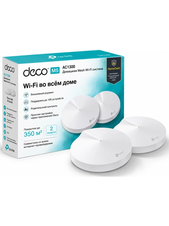 TP-Link Deco M5 AC1300 — butun uy uchun Mesh Wi-Fi tizimi - 