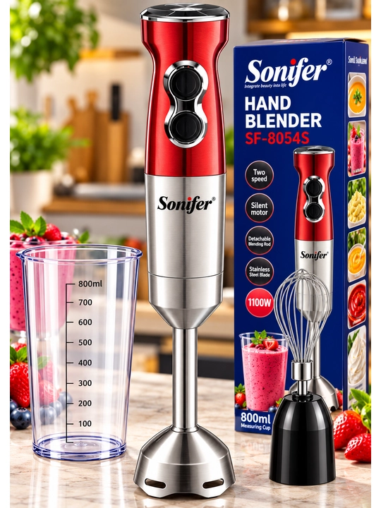 Sonifer SF-8054S Qo‘l Blenderi 1100 W, 800 ml Stakan, 2 Tezlikli