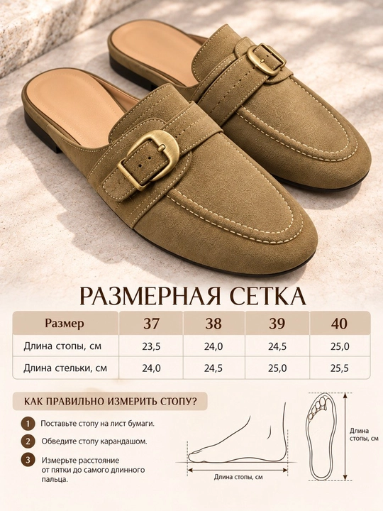 Женские мюли удобные повседневные стильные, осенние размеры 37-40