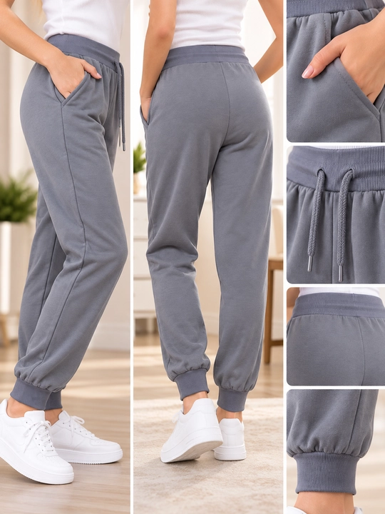Ayollar uchun sport shim, rezinkali bel va manjetli kundalik jogger shim