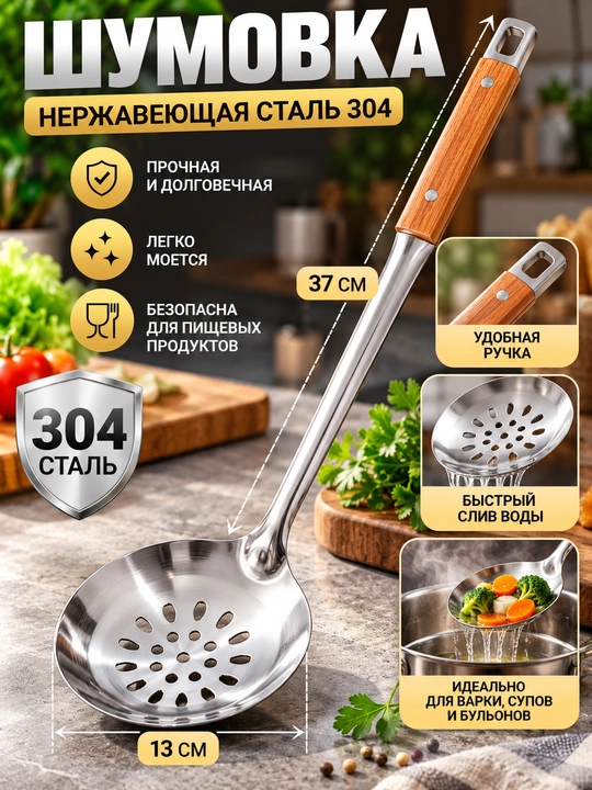 Шумовка, половник из нержавеющая стали набор и по отдельности