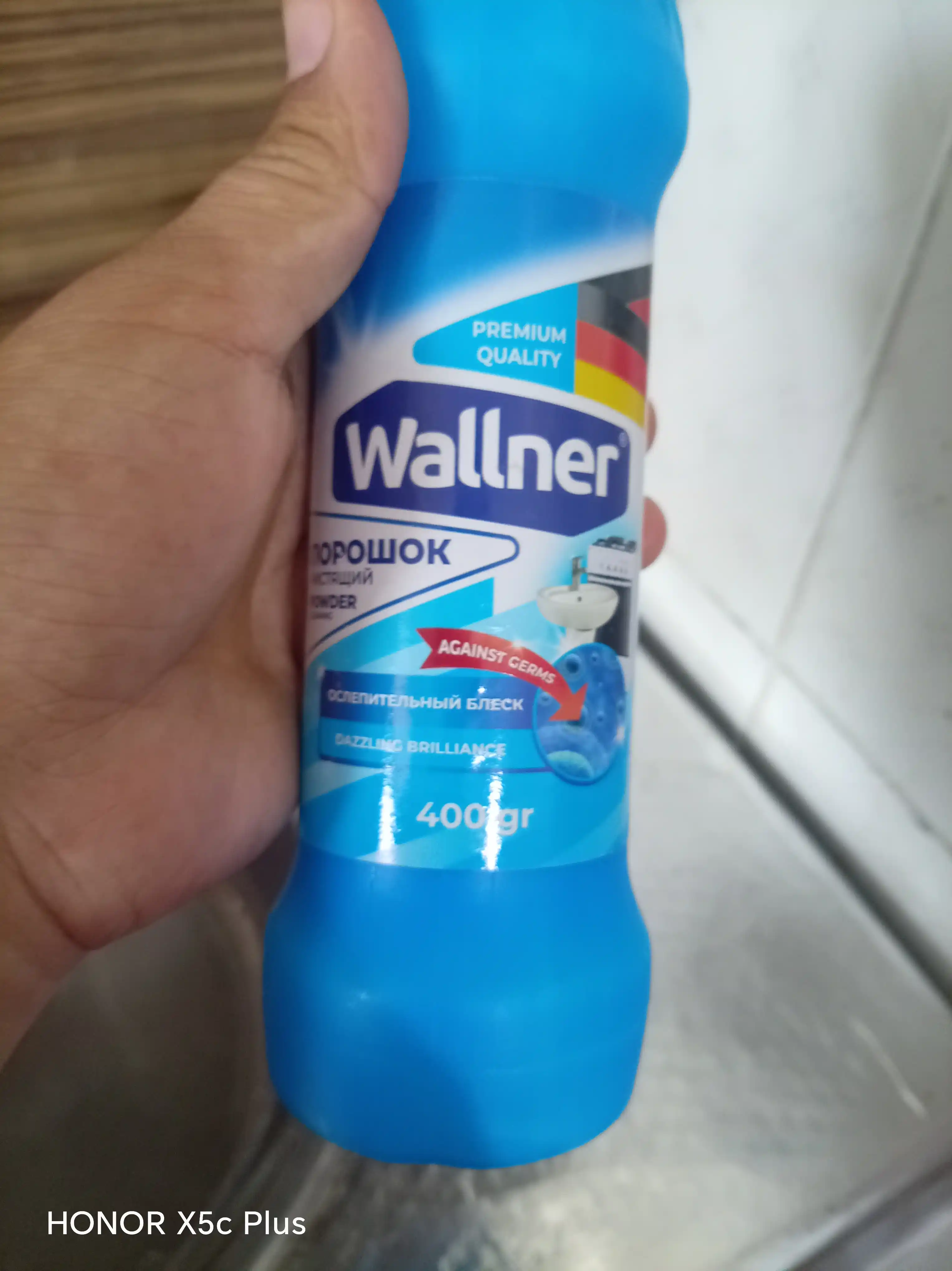 Wallner tozalovchi kukun, 400 g, oshxona va hojatxona uchun, yorqin porlash bilan