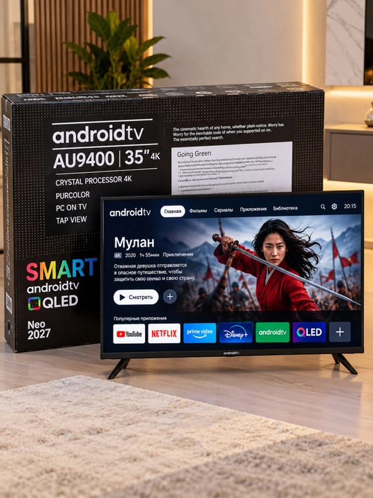 Smart TV, Android televizor, 4K televizor, QLED TV, 35 dyuym televizor
