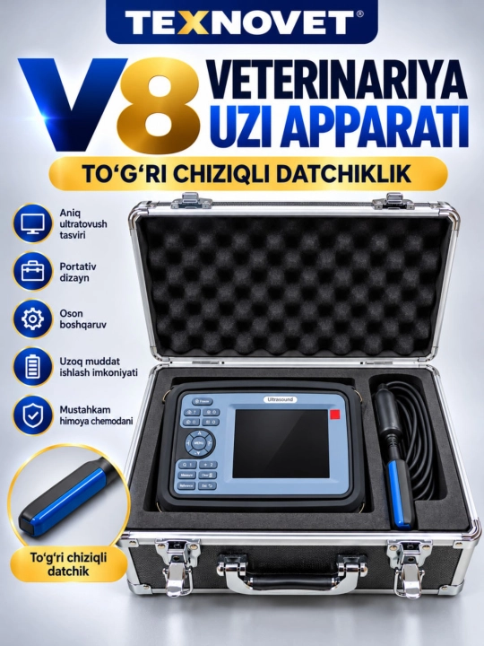Ветеринарный УЗИ-аппарат V8 — с линейным датчиком