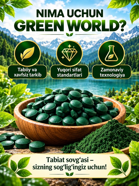 Green World Spirulina Tablet, 500 таблеток по 200 мг — спирулина, БАД