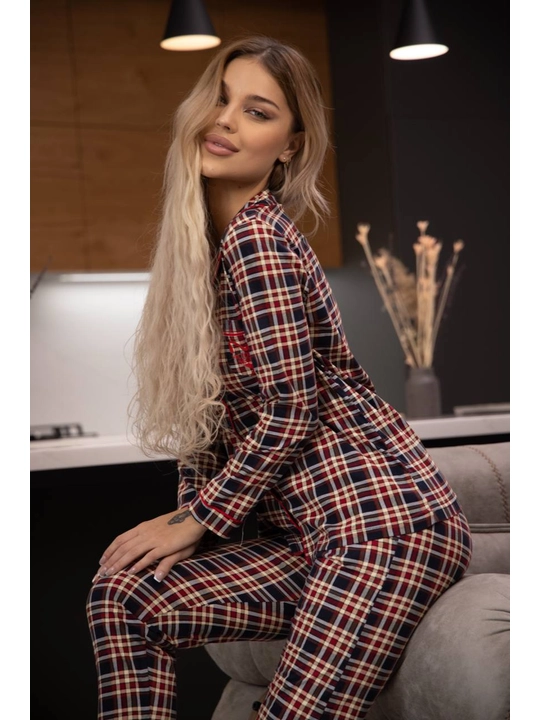 Moyra ayollar pijamasi, kofta va shim to‘plami, uy kiyimi - 