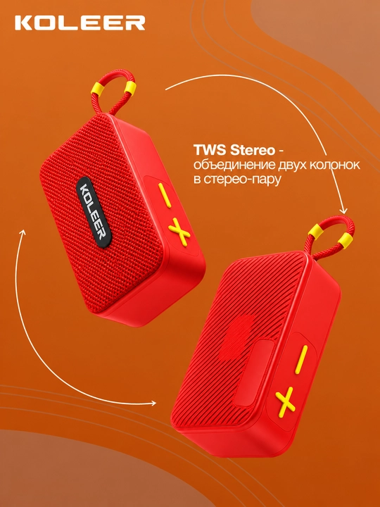 Portativ simsiz bluetooth kolonka KOLEER H33, suvga chidamli mini kalonka va karnay