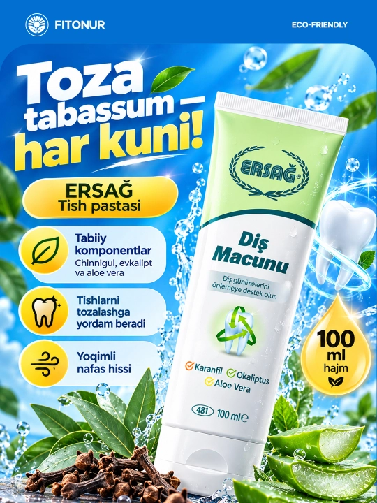 Chinnigul, evkalipt va aloe vera ekstraktli tish pastasi 100 ml - 