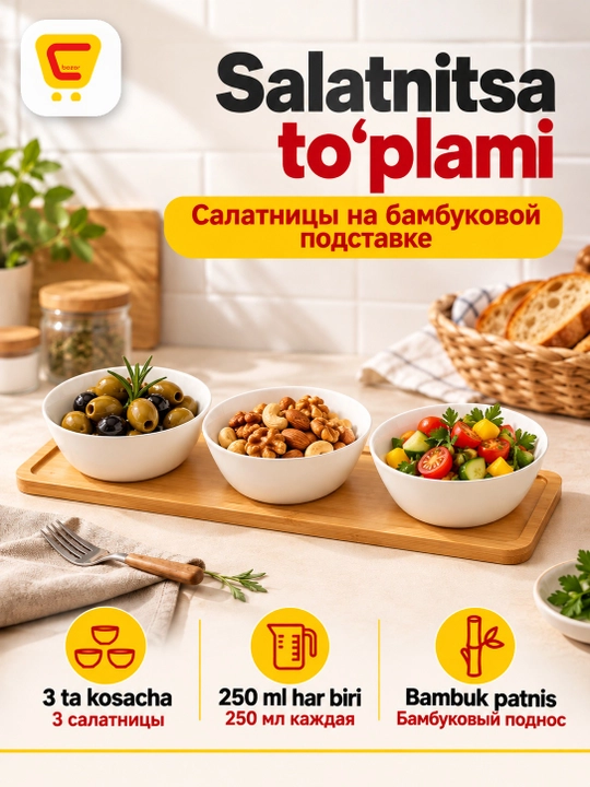 Salatnitsa to'plami, salat likopchalari - 