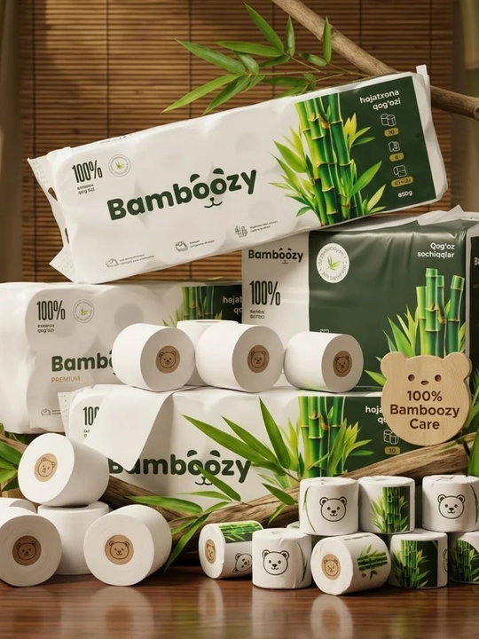 Туалетная бумага Bamboozy, 100% бамбук,  в упаковке 10 шт, 6 слоев
