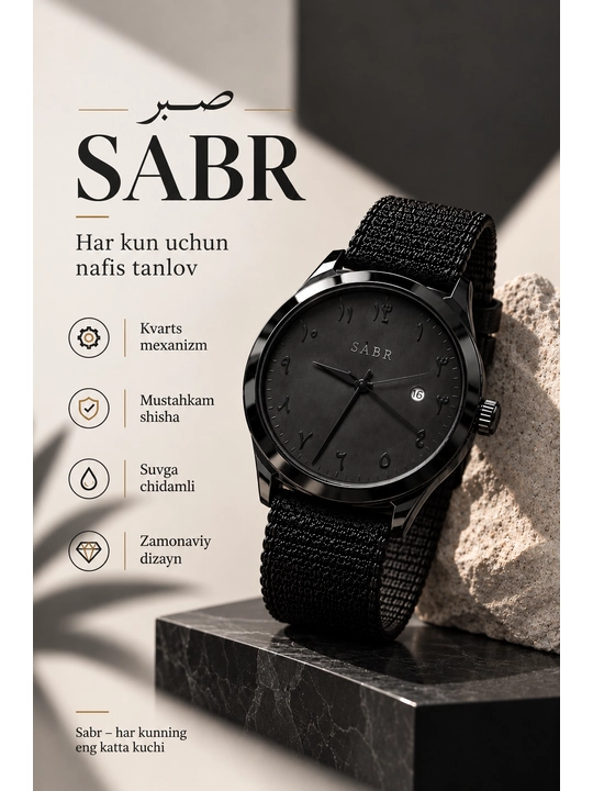 Sabr erkaklar soati, zamonaviy dizayn, mukammal sovg‘a - 