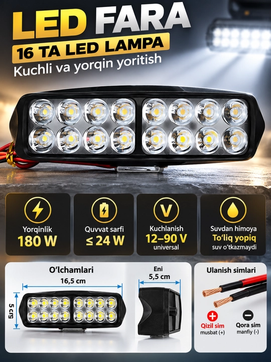 Фары для электроскутеров и скутеров, LED фары (12V-80V), водонепроницаемые