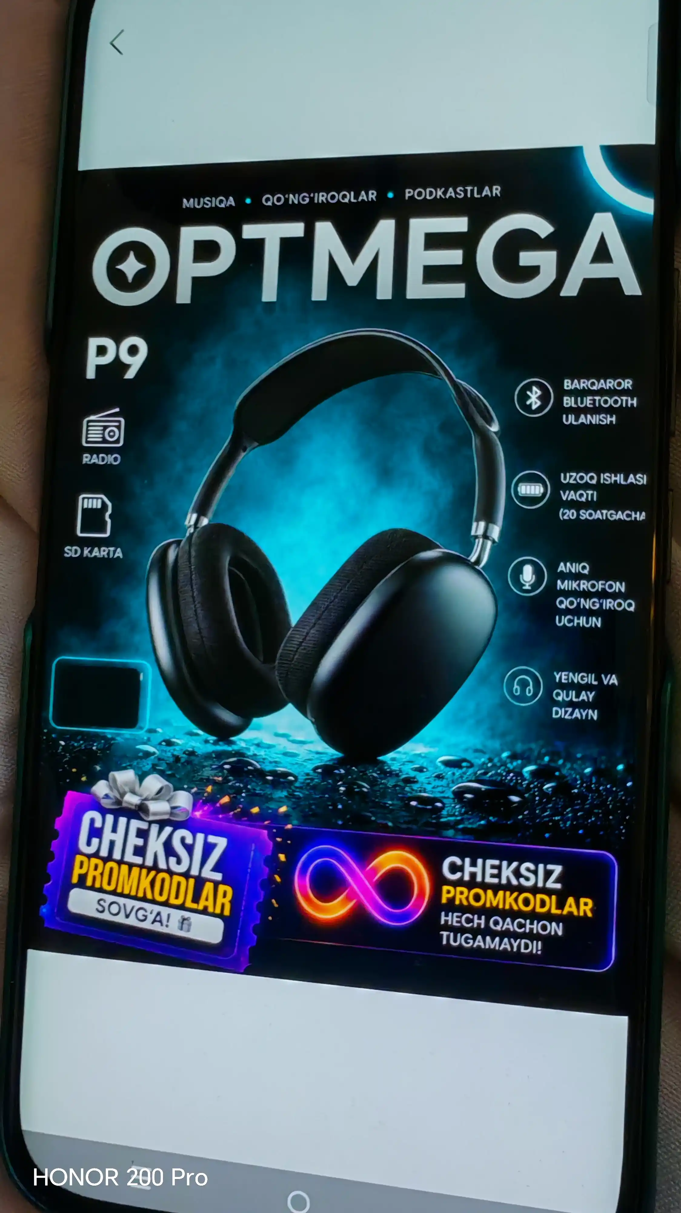 Simsiz quloqchinlar P9, to'liq o'lchamli, mikrofonli AI MAX, Naushnik