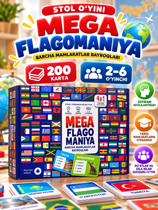 Stol oyini, Mega Flagomaniya – Dunyo Mamlakatlari - 