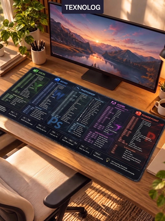 Большой игровой коврик для мыши и клавиатуры TEKNOLOG, 80x30 и 90x40 см