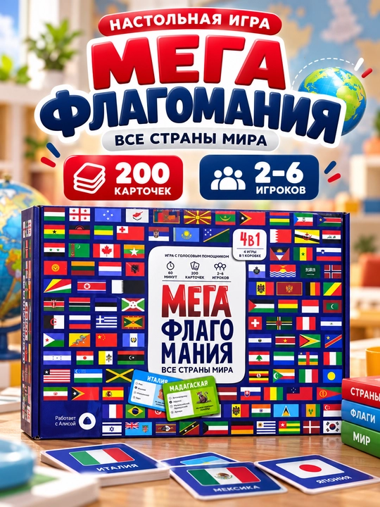 Настольная игра, Мега Флагомания – Все страны мира