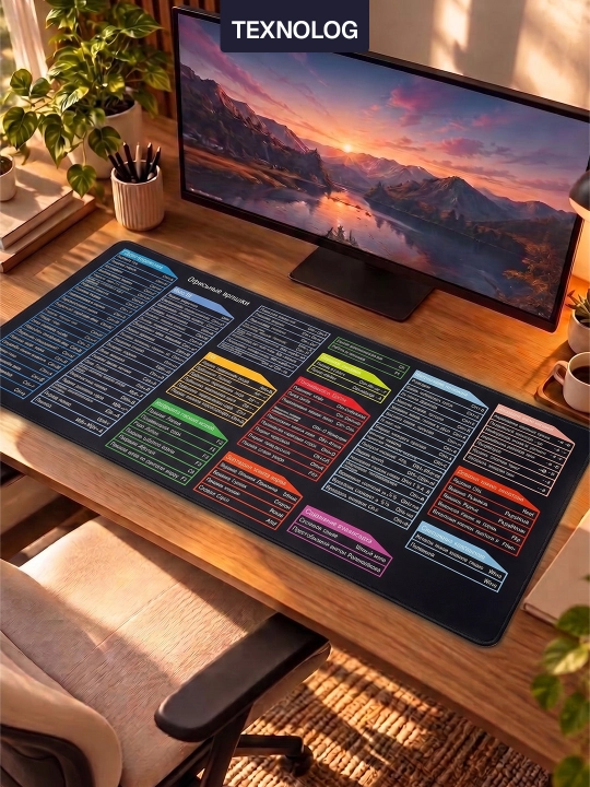 Большой игровой коврик для мыши и клавиатуры TEKNOLOG, 80x30 и 90x40 см