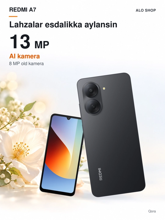 Смартфон Xiaomi Redmi A7, 3/64 ГБ, экран 6,88″ 120 Гц, 13 МП, 5200 мА·ч