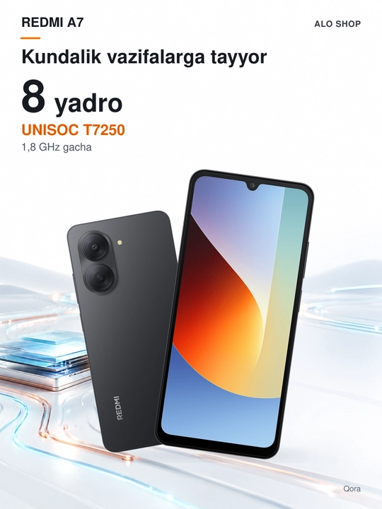 Смартфон Xiaomi Redmi A7, 3/64 ГБ, экран 6,88″ 120 Гц, 13 МП, 5200 мА·ч