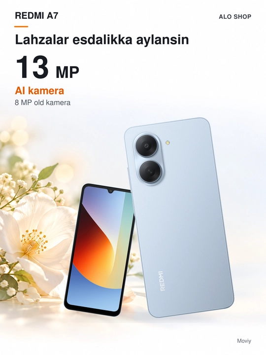 Смартфон Xiaomi Redmi A7, 3/64 ГБ, экран 6,88″ 120 Гц, 13 МП, 5200 мА·ч