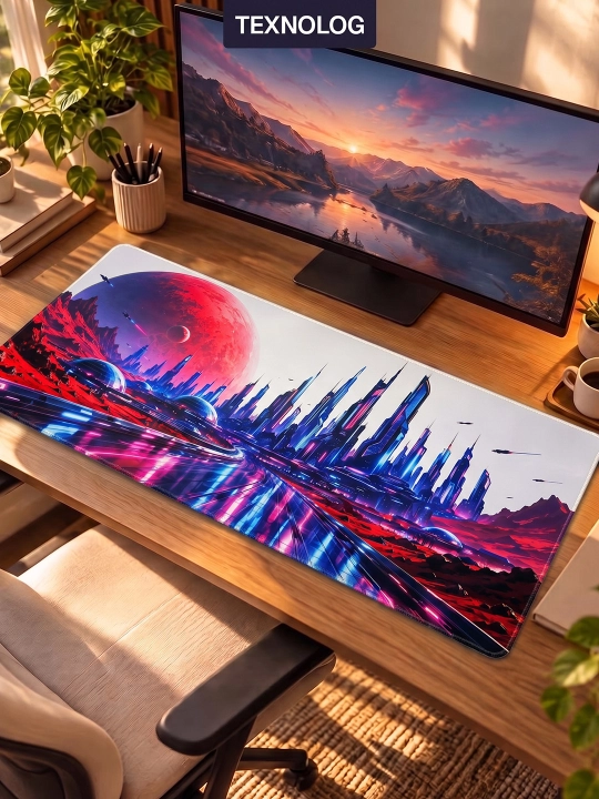 Большой игровой коврик для мыши и клавиатуры TEKNOLOG, 80x30 и 90x40 см
