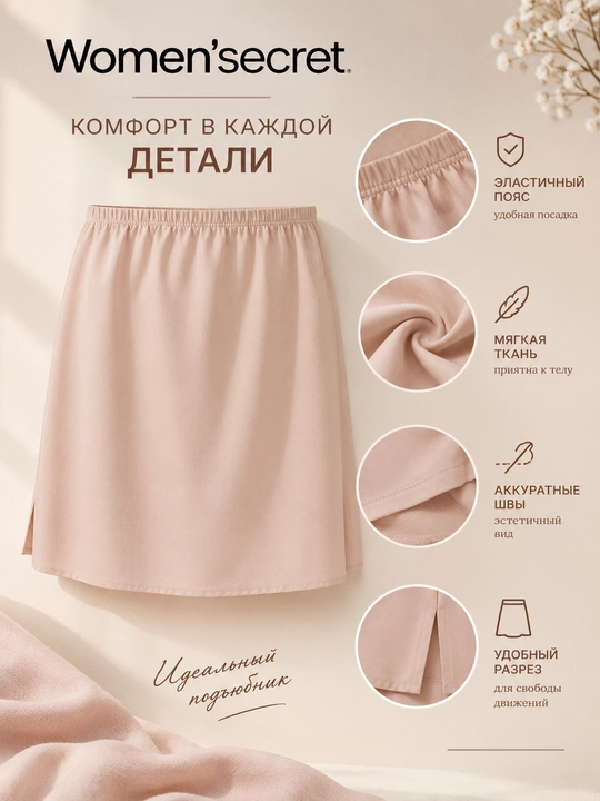 Женская юбка-комбинация Women’secret, подъюбник под платье - 