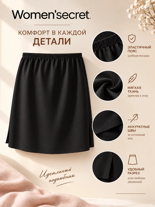 Женская юбка-комбинация Women’secret, подъюбник под платье