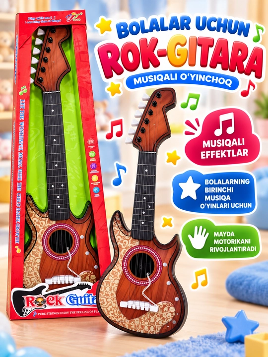 Bolalar uchun o‘yinchoq Rok gitara - 